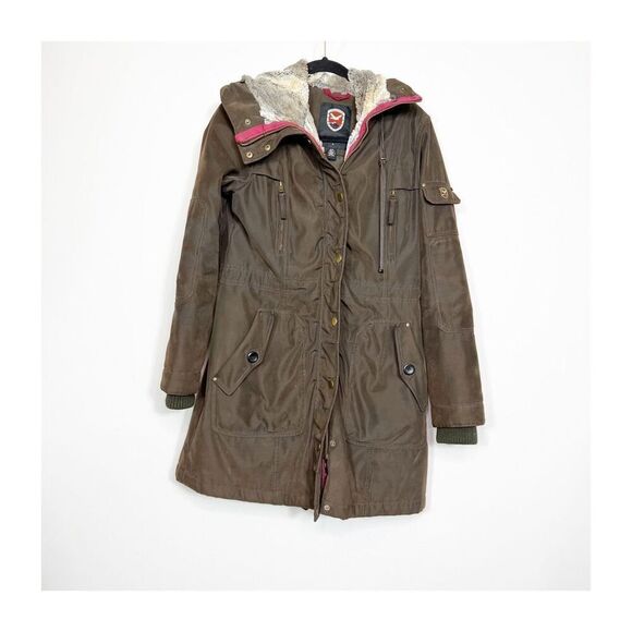1 Madison Insulated Faux Fur Expedition Hooded Parka Jacket Coat Small - Picture 1 of 8